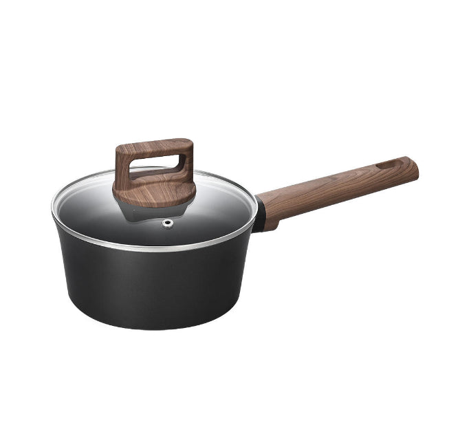 Black aluminum cookware set — product view 2