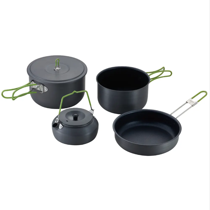 5-Piece Hard-Anodized Aluminum Camping Cook Set — view 1