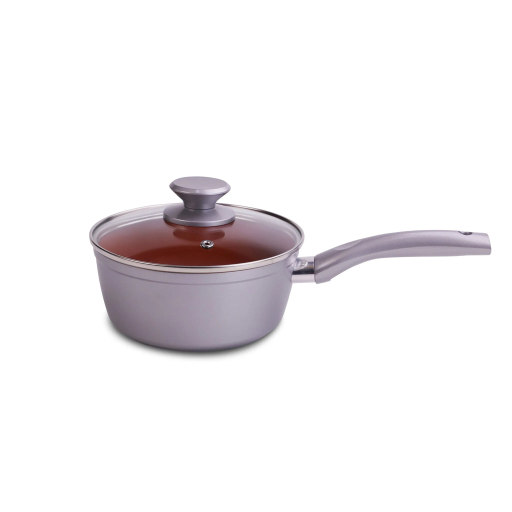 Silver and red aluminum cookware set — product view 5