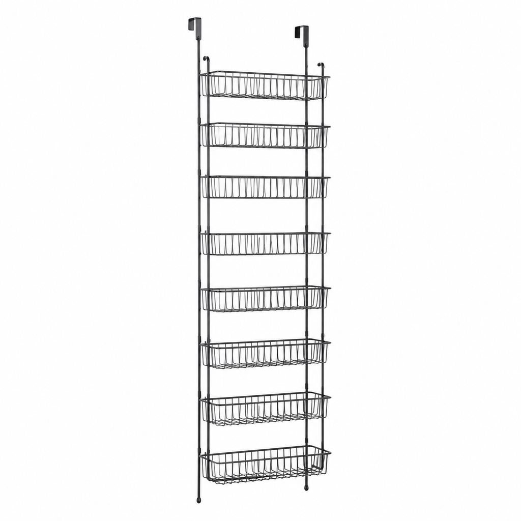 AI-generated visualization — 8-Tier Over The Door Pantry Organizer Hanging Storage Rack Adjustable Kitchen, view 1