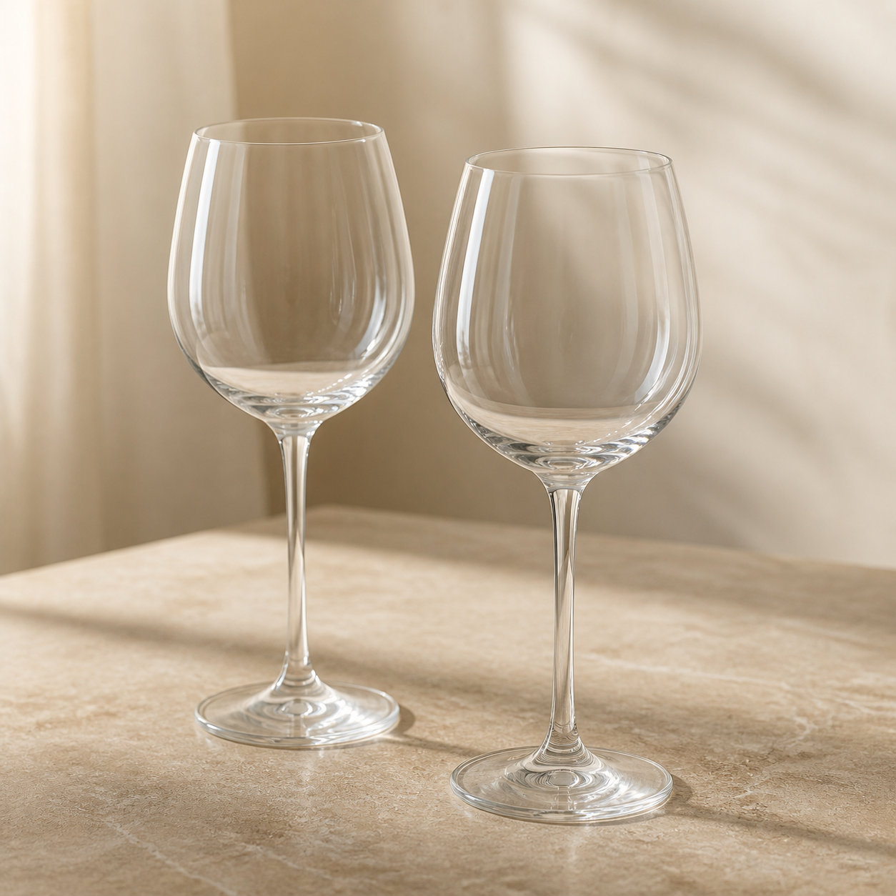 AI-generated visualization — European-style wine glass pair, view 2