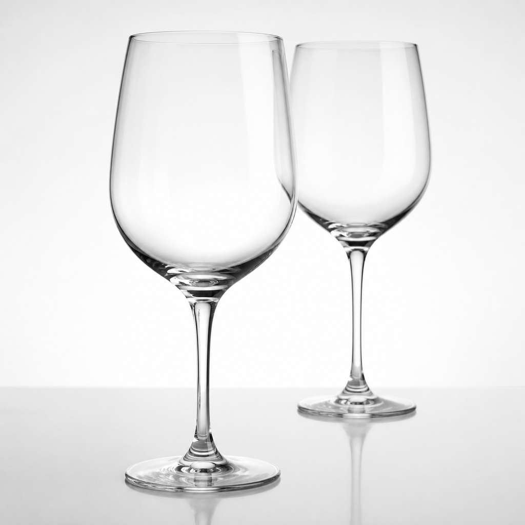 AI-generated visualization — European-style wine glass pair, view 3